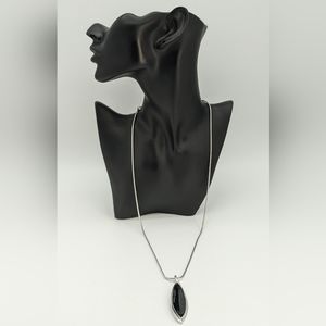 Monet Black necklace silver tone